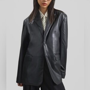 The Frankie Shop Leather Blazer